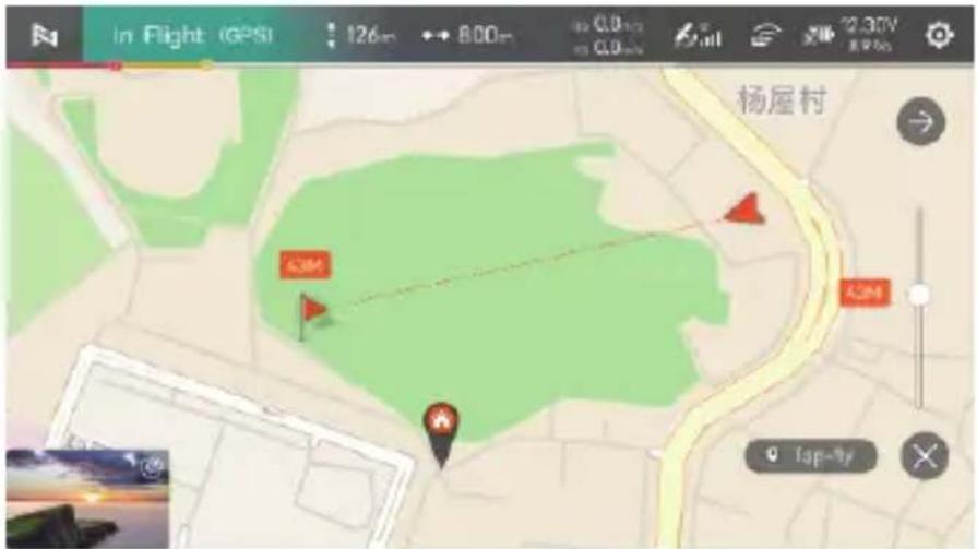 In Flight (GPS) 126m ↔ 800m 0.0km 0.0km 12.30V 星宇50s 杨屋村 43M 42M Tap-by
