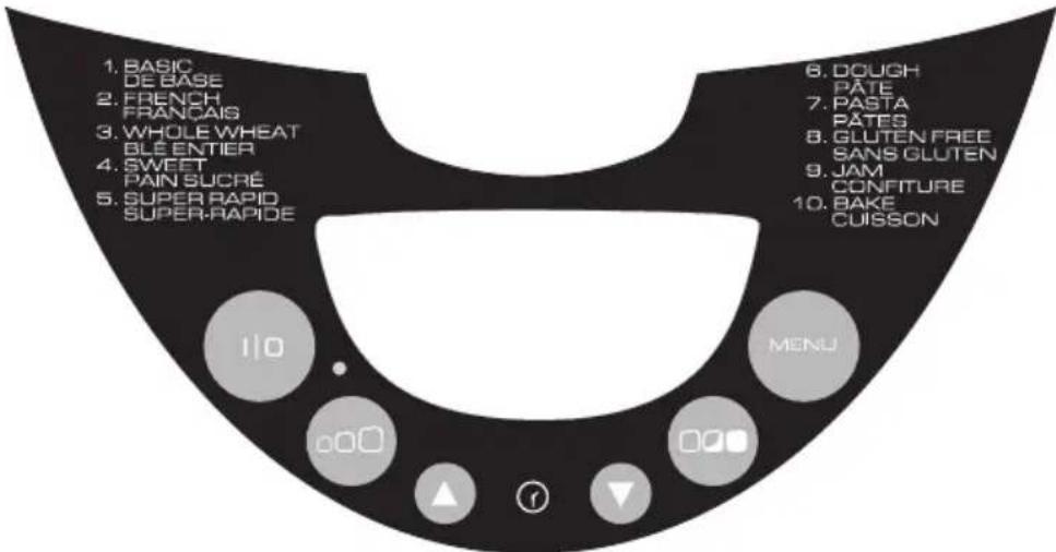 Breadman TR875 - CONTROL PANEL - 1