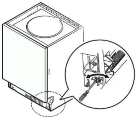 BRANDT DWJ137DS - Etapa 3. Ajuste de la tensión del muelle de la puerta - 1