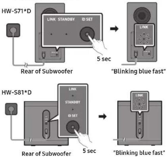 SAMSUNG HW-S810D - If the subwoofer does not connect automatically - 1