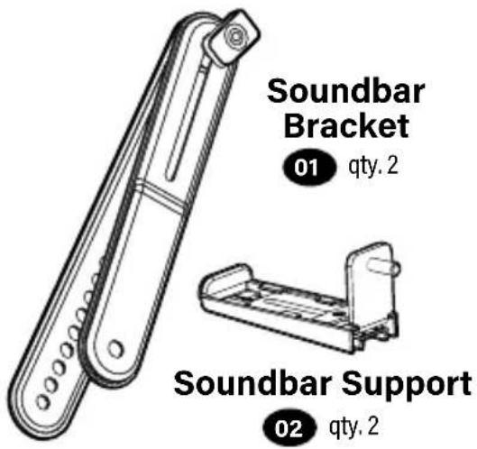 SANUS MFSBM1-B1 - Parts and Hardware for STEP 1 - 1