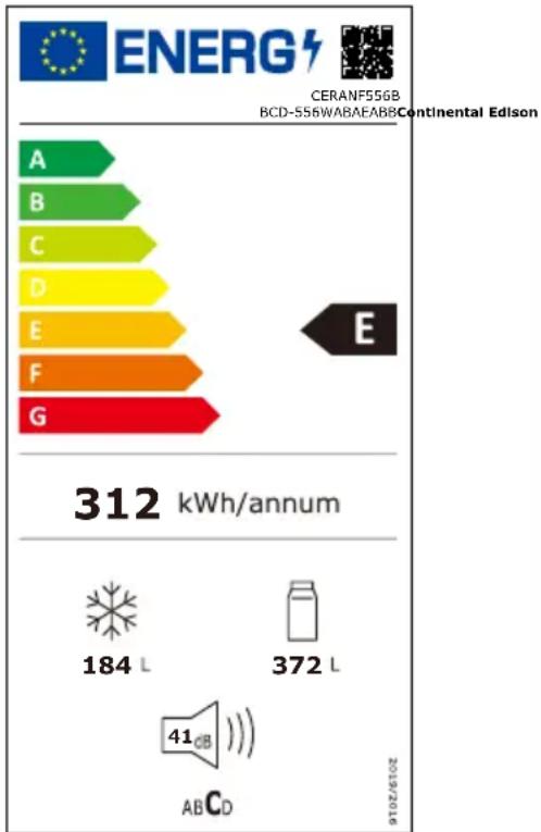 CONTINENTAL EDISON CERANF556IX - Classe climatique : - 2