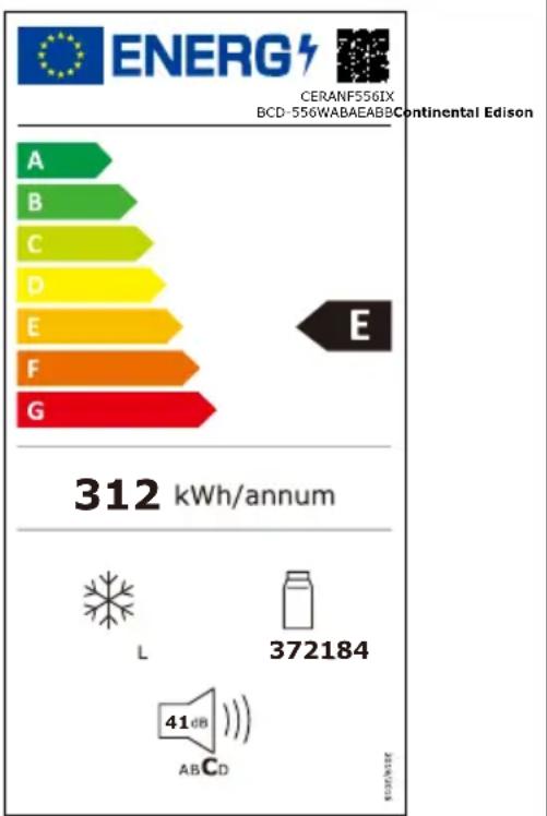 CONTINENTAL EDISON CERANF556IX - Classe climatique : - 1