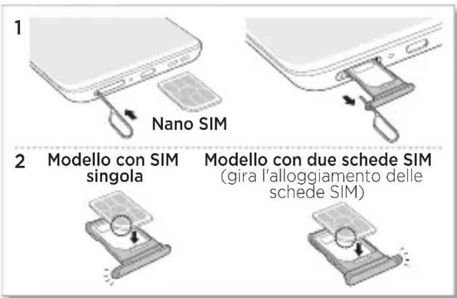 MOTOROLA Edge 50 Fusion - Inserimento delle schede e accensione - 1