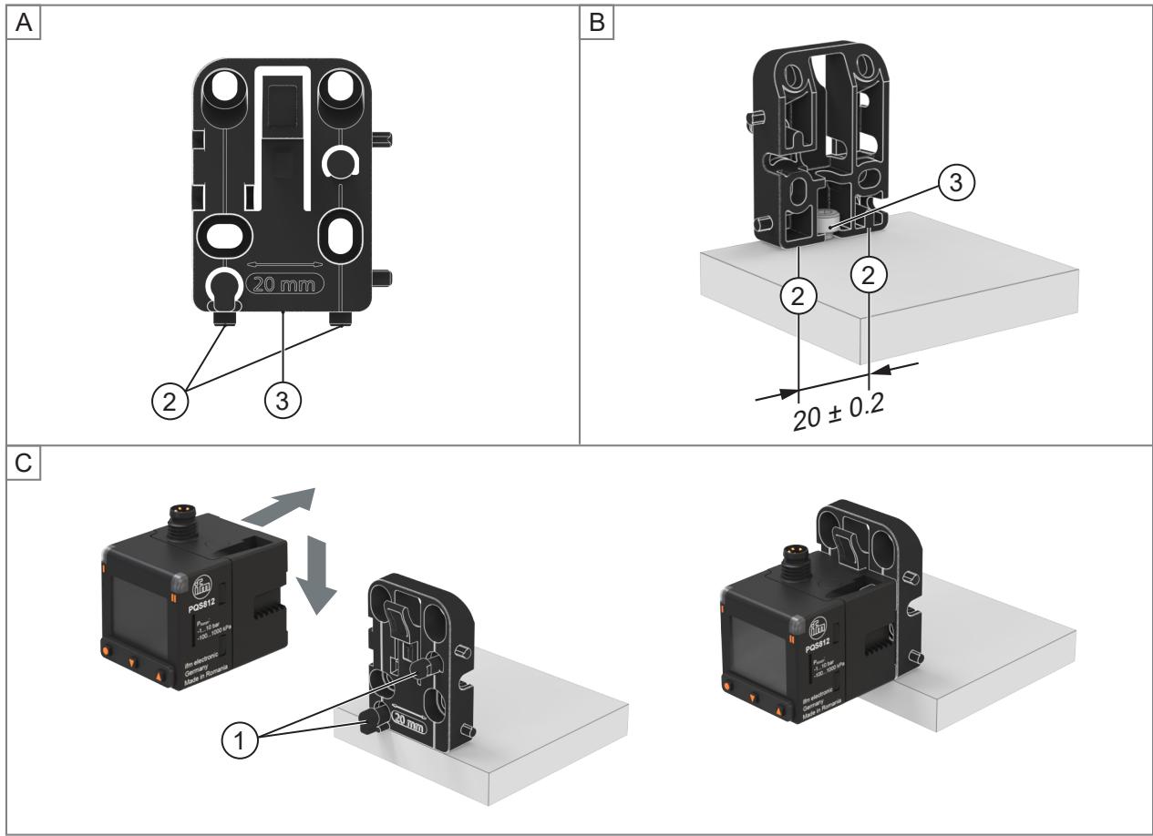 IFM PQC819 - Montaje en superficie horizontal - 2