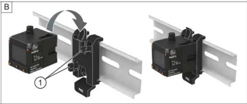 IFM PQS812 - Montage sur rail DIN - 3
