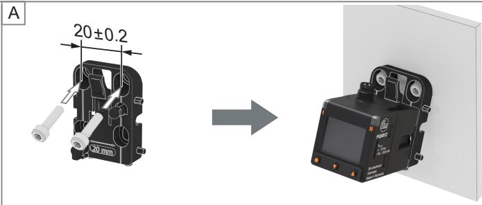 IFM PQS819 - Rear wall mounting with mounting bracket - 4