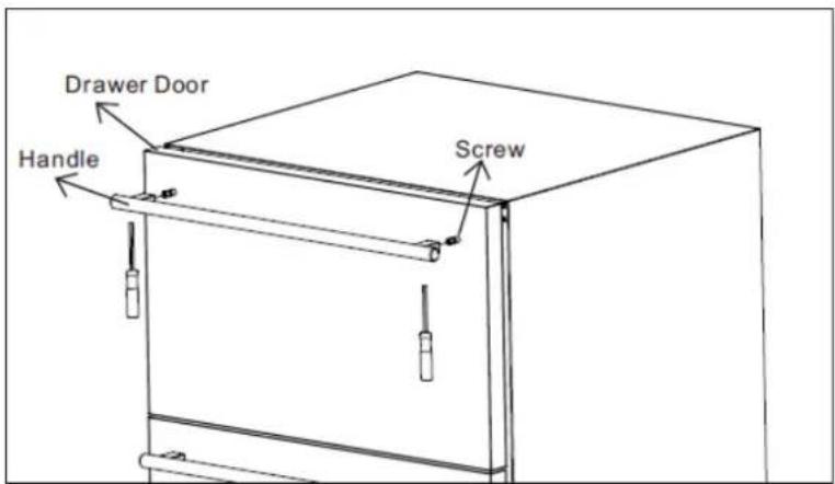 FRIGELUX RETT136A - Handle installation (depending on the model): - 1