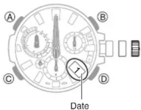 CASIO G-Shock MTG-B3000 - Réglage de l'alignement des aiguilles et de la date - 4