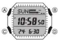 CASIO G-Shock GD-B500 - - Éclairage manuel de l'écran - 1