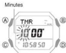 CASIO G-Shock GD-B500 - Réglage de l'heure de départ du compte à rebours - 1