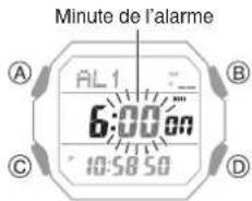 CASIO G-Shock GD-B500 - Configuration des réglages de l'alarme - 4