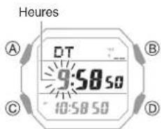 CASIO G-Shock GD-B500 - Configuration des réglages de la seconde heure - 1