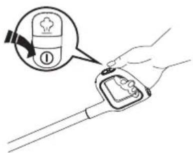 Diagram showing a hand using a glucose meter to measure glucose levels, with an icon indicating the step of the measurement.