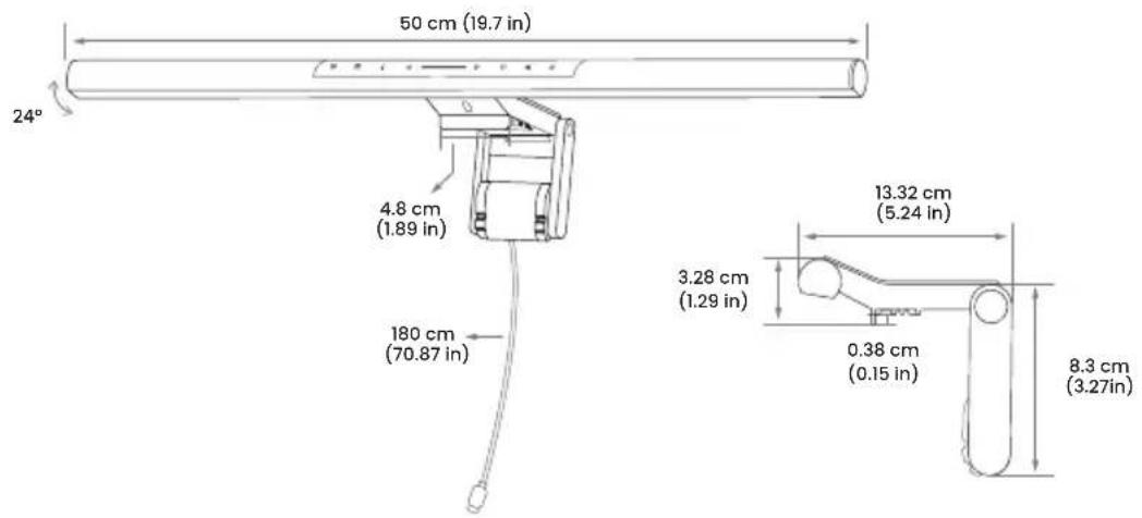 BENQ ScreenBar Pro - Specifikationer för lampan - 1