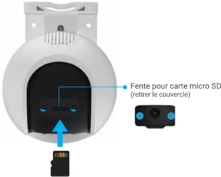 EZVIZ C8c 3K - Installation de la carte micro SD (en option) - 1