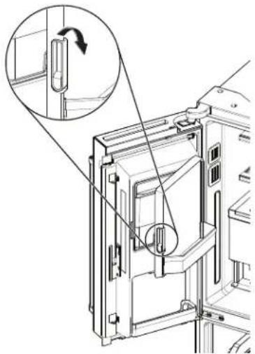 KITCHENAID KRQC736RPS - Cómo retirar y volver a colocar el depósito de almacenamiento de hielo - 1