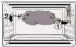 BRANDT FC609MUB - Install the rotisserie 3. Remove the rotisserie Rotisserie handle - 1