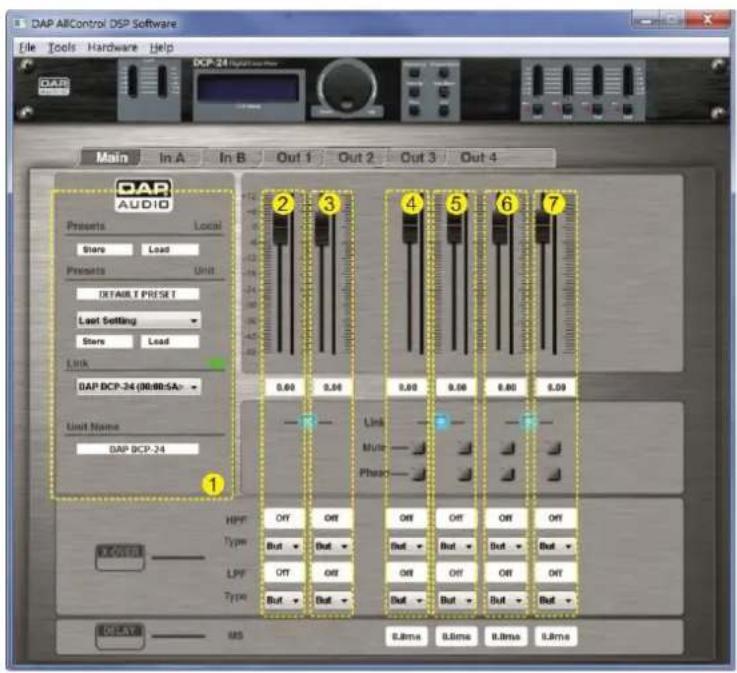 DAP-Audio DCP-24 MKII - Menu principal - 1