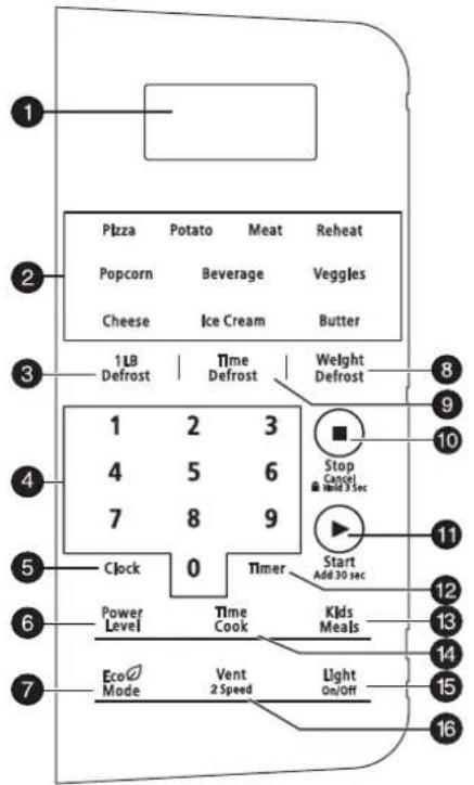 INSIGNIA NS-OTR16SS8Q - Panneau de commandes - 1