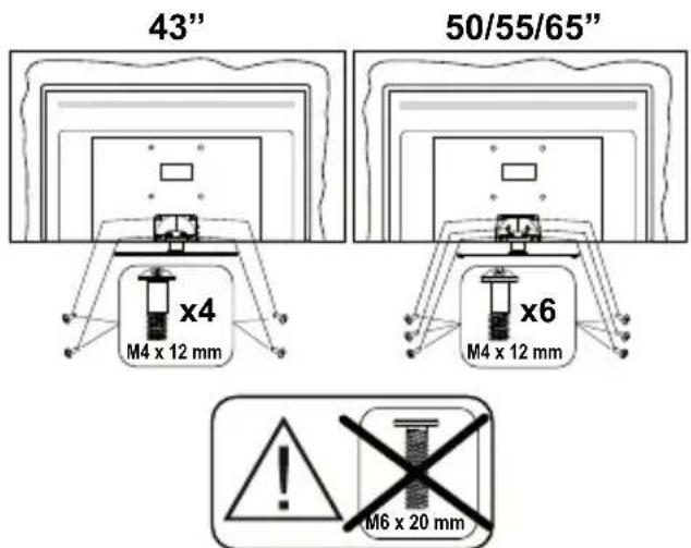 PANASONIC TX-55MXX689 - Montaggio del piedistallo - 3