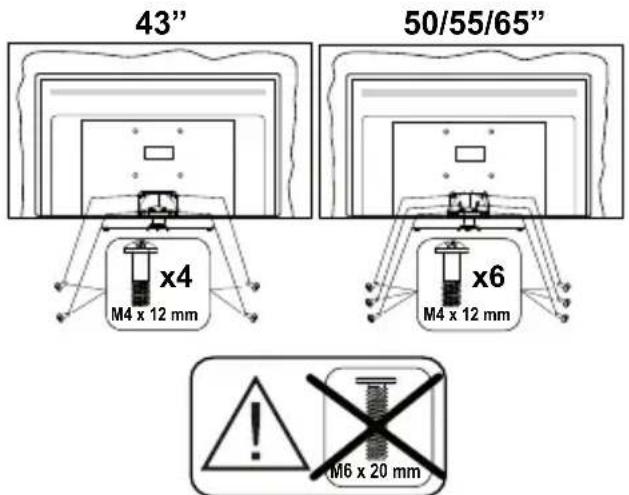 PANASONIC TX-55MXX689 - Montaje del pedestal - 3
