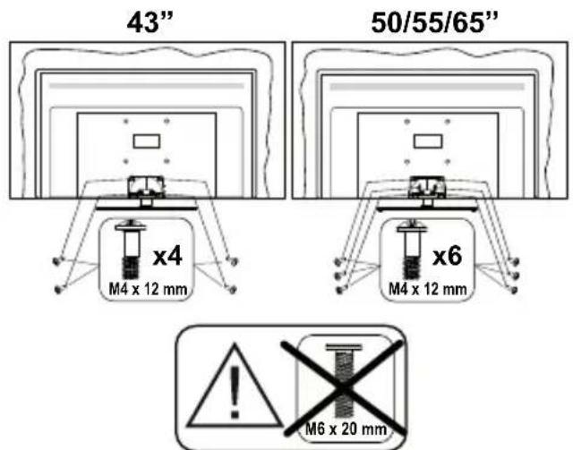 PANASONIC TX-55MXX689 - Assembling the pedestal - 3