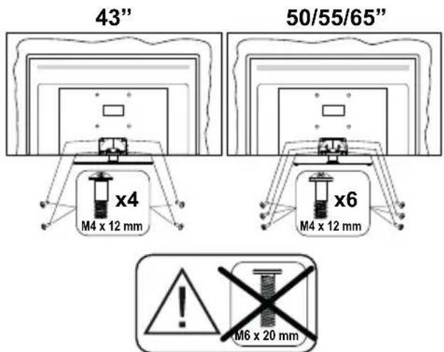 PANASONIC TX-65MX710E - Τοποθέτηση της βάσης - 3
