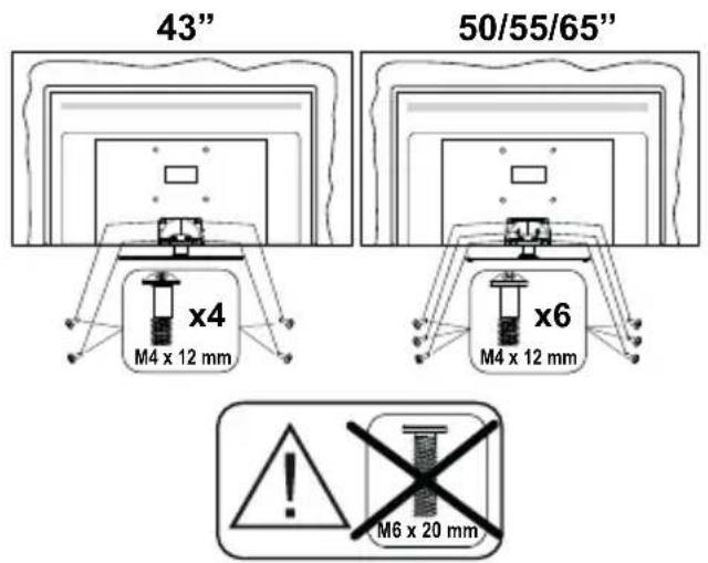 PANASONIC TX-65MX710E - Montar o pedestal - 3