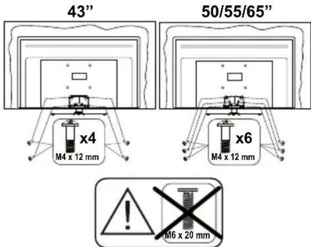 PANASONIC TN-50W70AEZ - Montaje del pedestal - 3