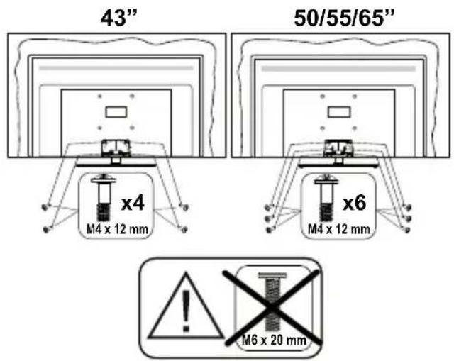 PANASONIC TN-50W70AEZ - Assembling the pedestal - 3