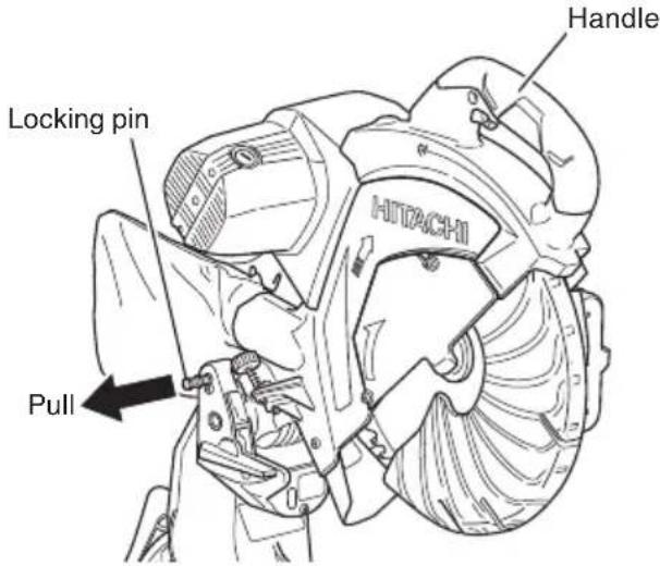 HITACHI C 12RSH2 - Releasing the locking pin - 1