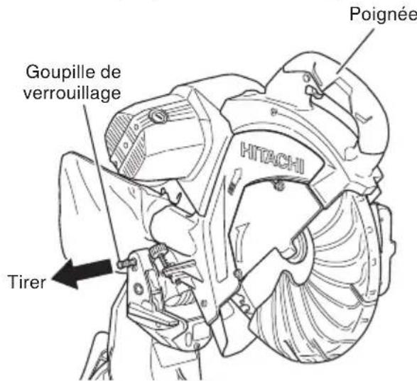 HITACHI C 12RSH2 - Libérer la goupille de verrouillage - 1
