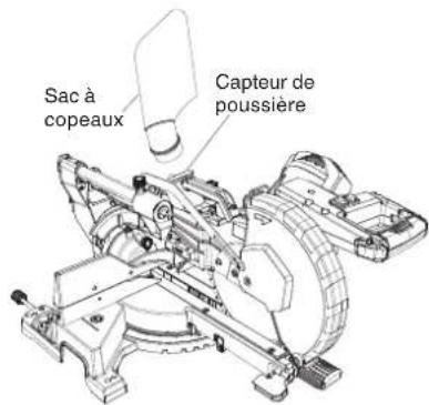HITACHI C 10FSHC - Installation du sac à copeaux et de l'étau - 1