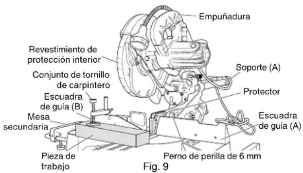 METABO C8FSHE - Corte una ranura en el protector - 1