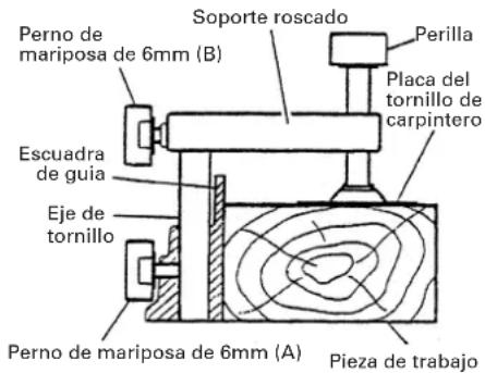 METABO C8FSHE - Utilización del conjunto de tornillo de corpintero (Accesorio estándar) - 1