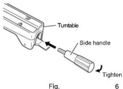 METABO C8FSHE - Install the side handle (Fig. 6) - 1