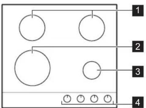 ELECTROLUX KGU643723Z - Cooking surface layout - 1