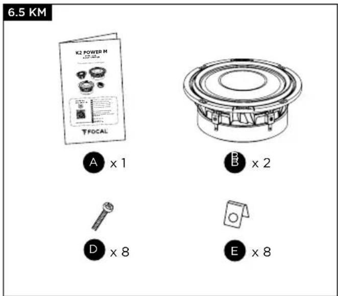 6.5 KM K2 POWER M FOCAL A x 1 D x 8 B x 2 E x 8