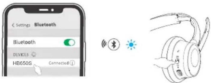 V7 HB650S - Conexión a un dispositivo móvil habilitado para Bluetooth - 1