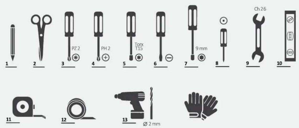 HOOVER HI 4C6F0S-80 - Инструменти для встановлення - 1