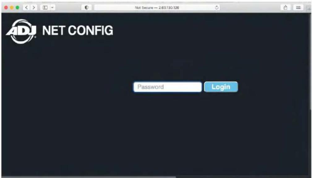 ADJ NET CONFIG Password Login