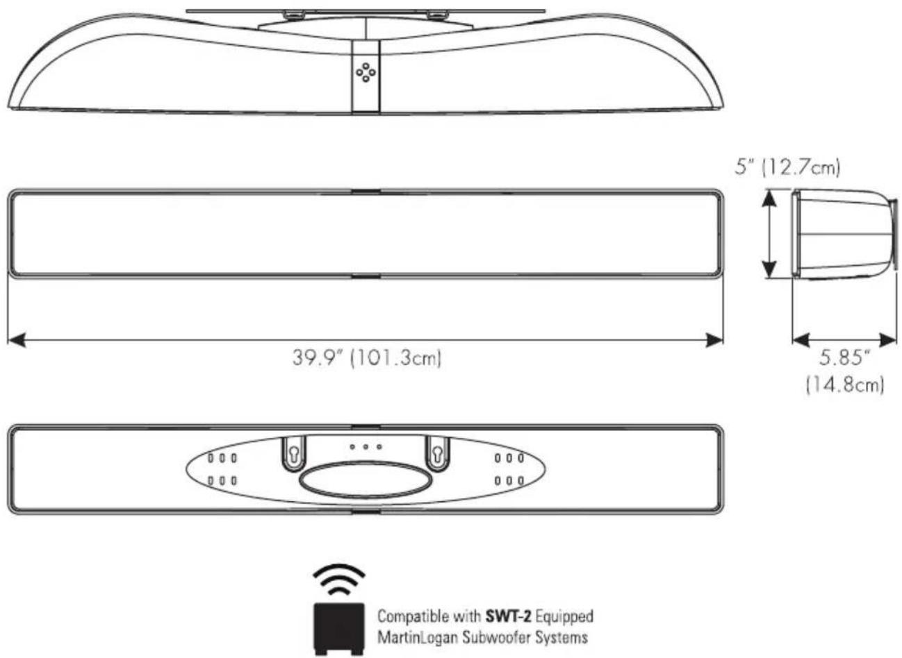 Martin Logan Motion Vision - DIMENSIONAL DRAWING MARTINLOGAN MOTION VISION - 1