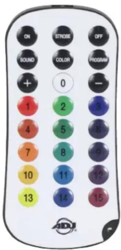 ON STROBE OFF SOUND COLOR PROGRAM + 0 - 1 2 3 4 5 6 7 8 9 10 11 12 13 14 15