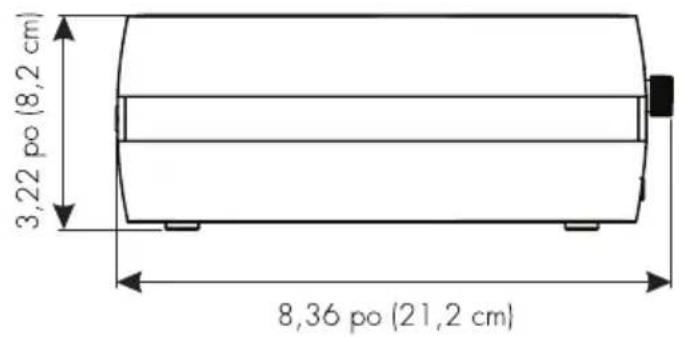 3,22 po (8,2 cm) 8,36 po (21,2 cm)