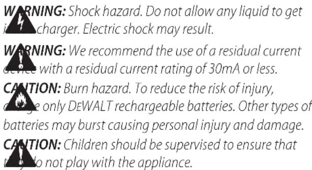 DEWALT DCW682 - Important Safety Instructions for All Battery Chargers - 1