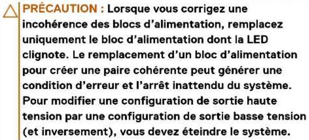 DELL PowerEdge R360 - Codes du voyant du bloc d'alimentation - 2