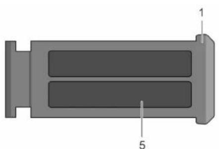 DELL PowerEdge T360 - Localisation du code de service express et de l'étiquette de service - 1