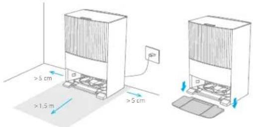 DREAME L20 Ultra - Placer la station de base et installer la plaque d'extension de la rampe de la station de base - 1