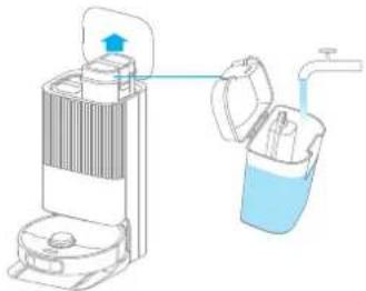 DREAME X40 Ultra - Verser l'eau dans le réservoir d'eau propre - 1